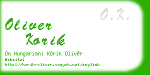 oliver korik business card